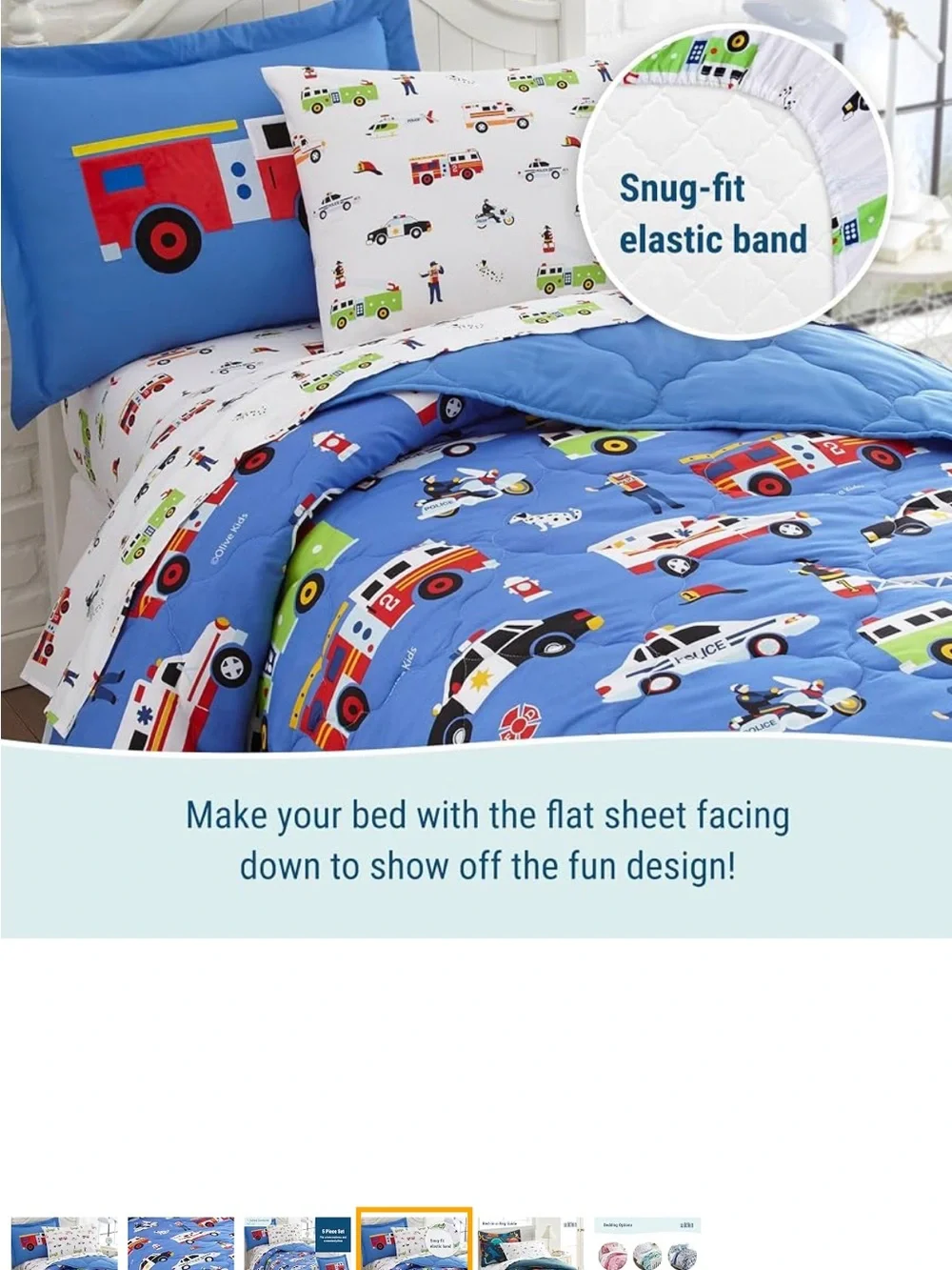 Wildkin Twin Bed in a Bag 5-Piece Microfiber Bedding Set with Comforter